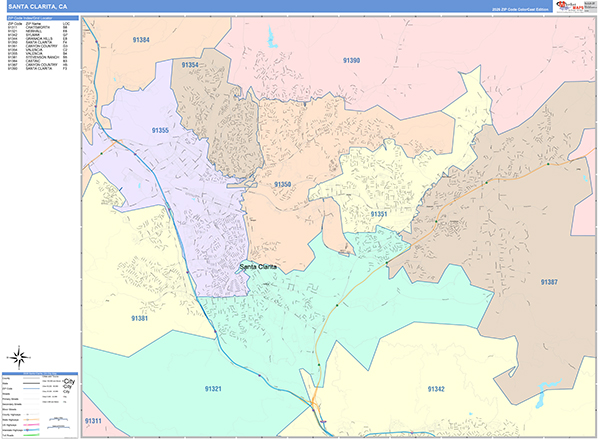 Santa Clarita Wall Map